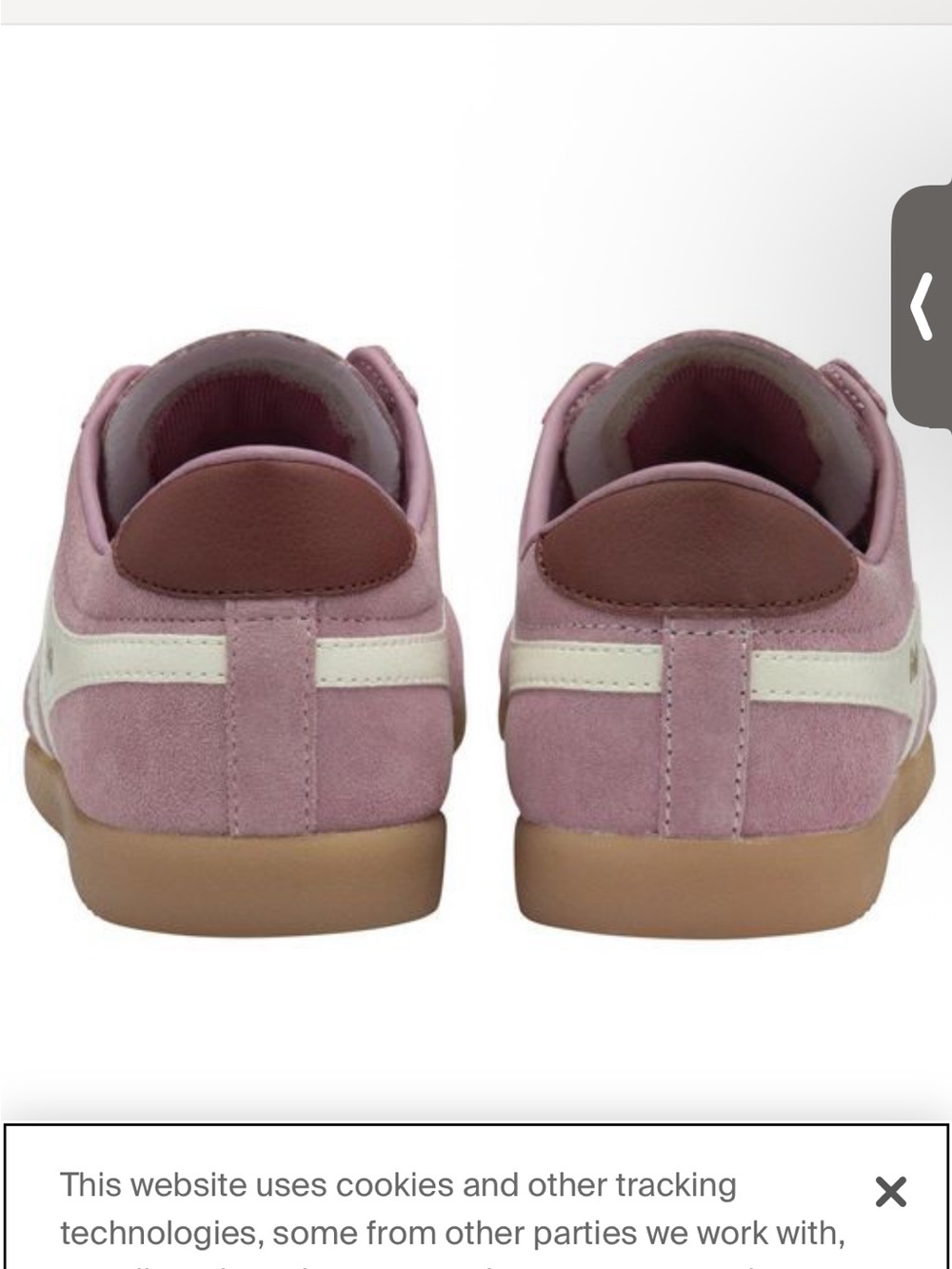 Gola Bullet Suede Pink Sneakers with White Stripes - Picture 3 of 4